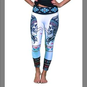 Altar Ego Apparel Aztec Skull Capri Size XS